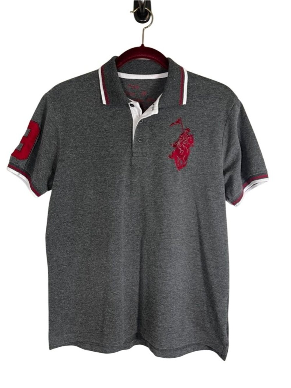 Franky‎ Max Horse Polo Shirt M Resort Preppy Old Money Classic Neutral Graphic